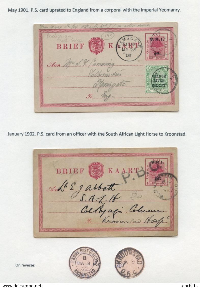 O.F.S/ORANGE RIVER COLONY Collection & Study Of ½d & 1d Postcards From 1890 To 1905, Both M & U Incl. V.R.I Overprints & - Autres & Non Classés