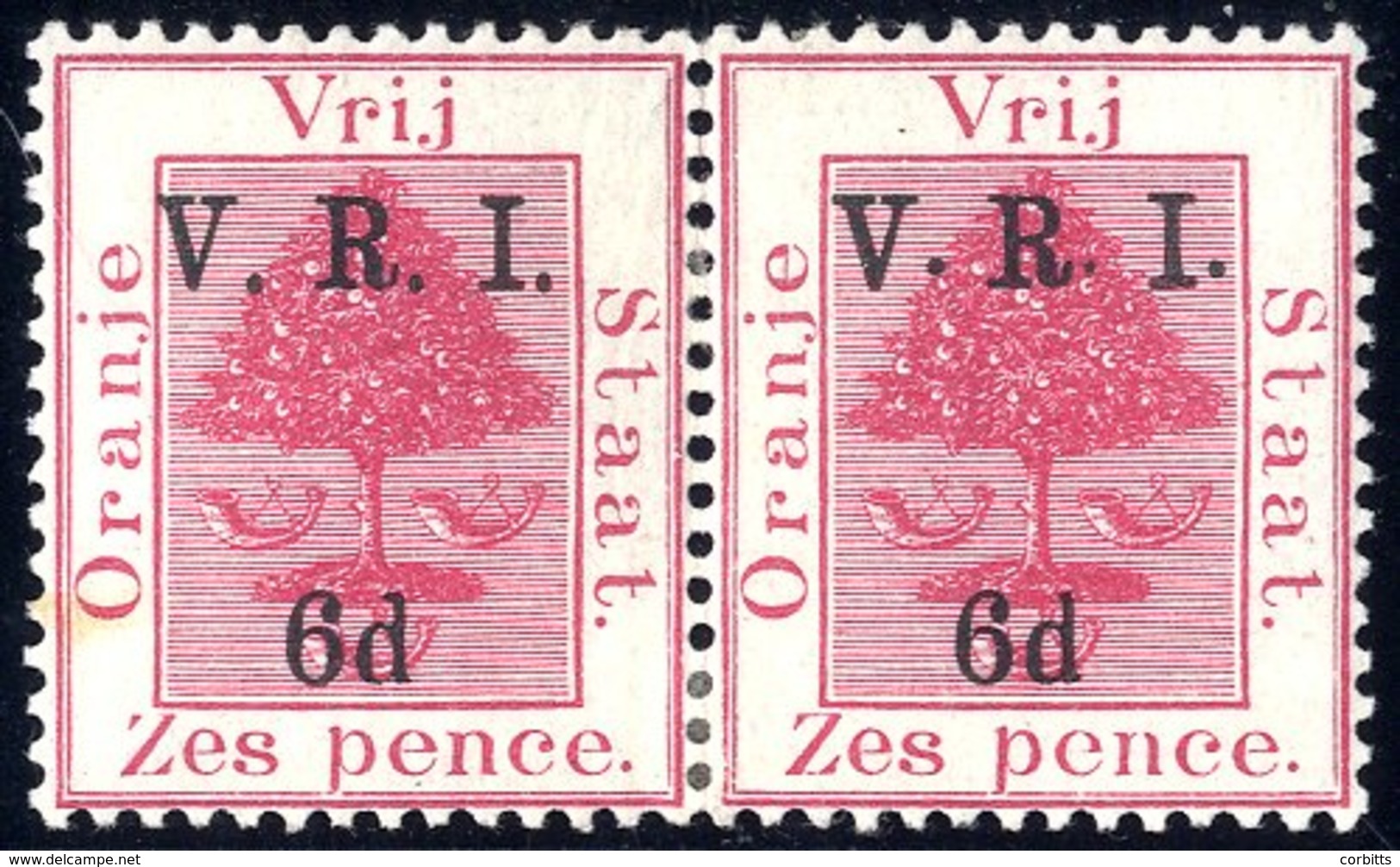 1900 6d On 6d Carmine, Mounted M Pair, One With Level Stops, M (slight Perf Separation), SG.119b. (2) Cat. £225 - Autres & Non Classés