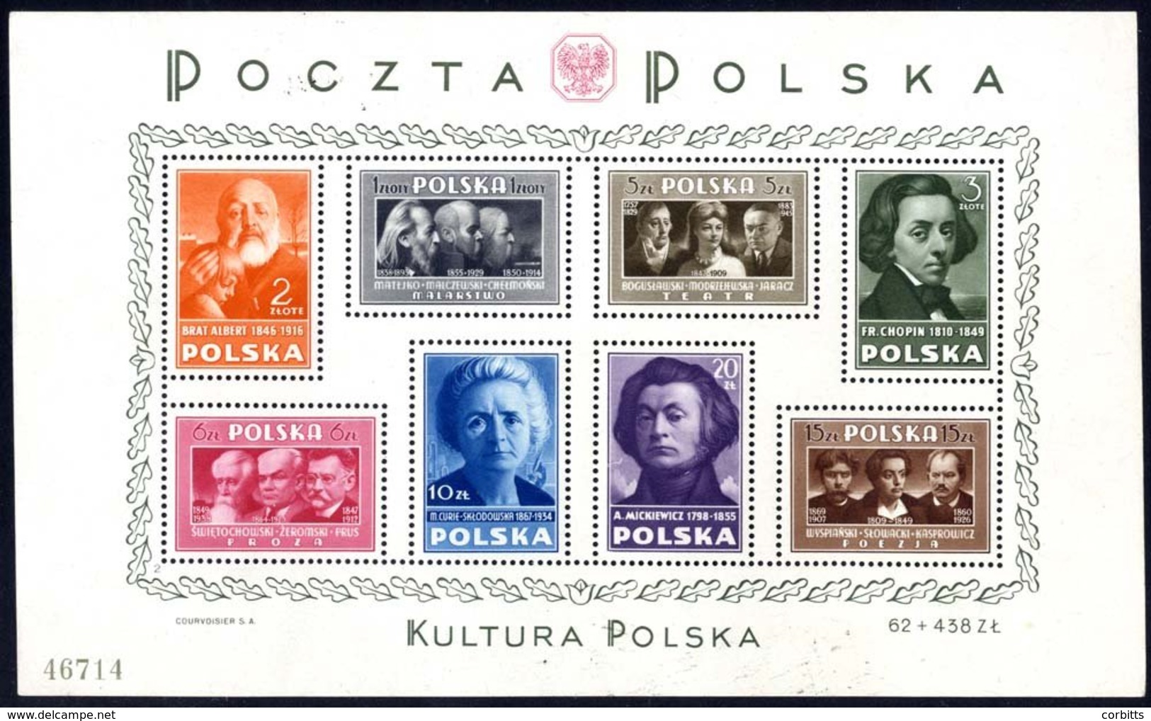 1948  Polish Culture M/Sheet UM, SG.MS615a, Cat. £375. - Autres & Non Classés