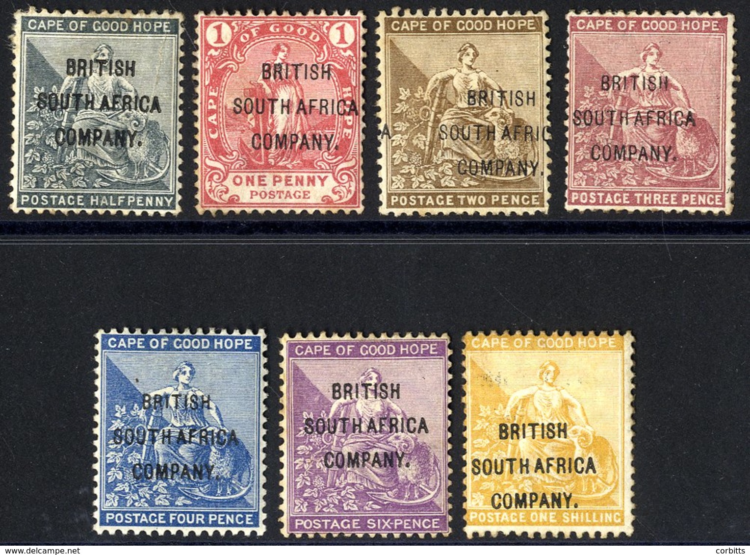 1896 Cape Stamps Optd Set, Part O.g, Odd Tone Etc. SG.58/64. (7) Cat. £325 - Autres & Non Classés