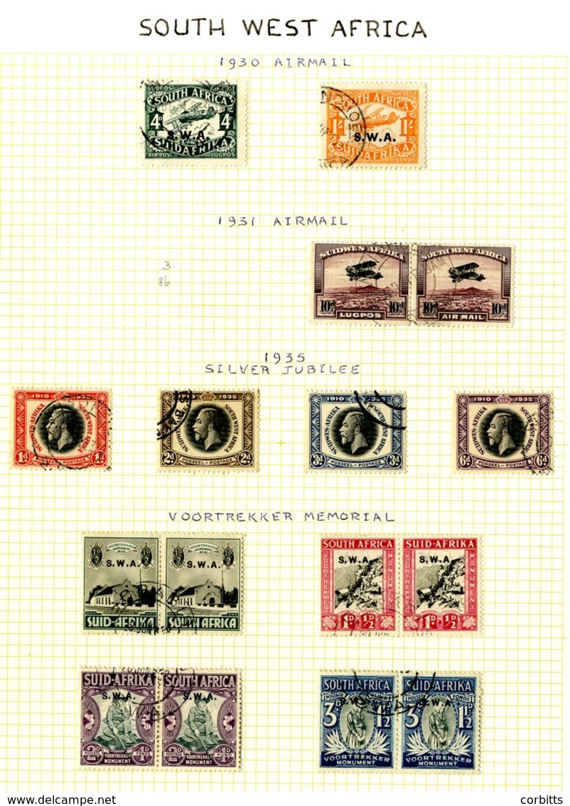 1930-54 VFU Collection On Leaves Incl. 1930 Airmail Set. 1931 10d Airmail, Voortrekker Set, 1931 Pictorial Defins To 5s  - Other & Unclassified