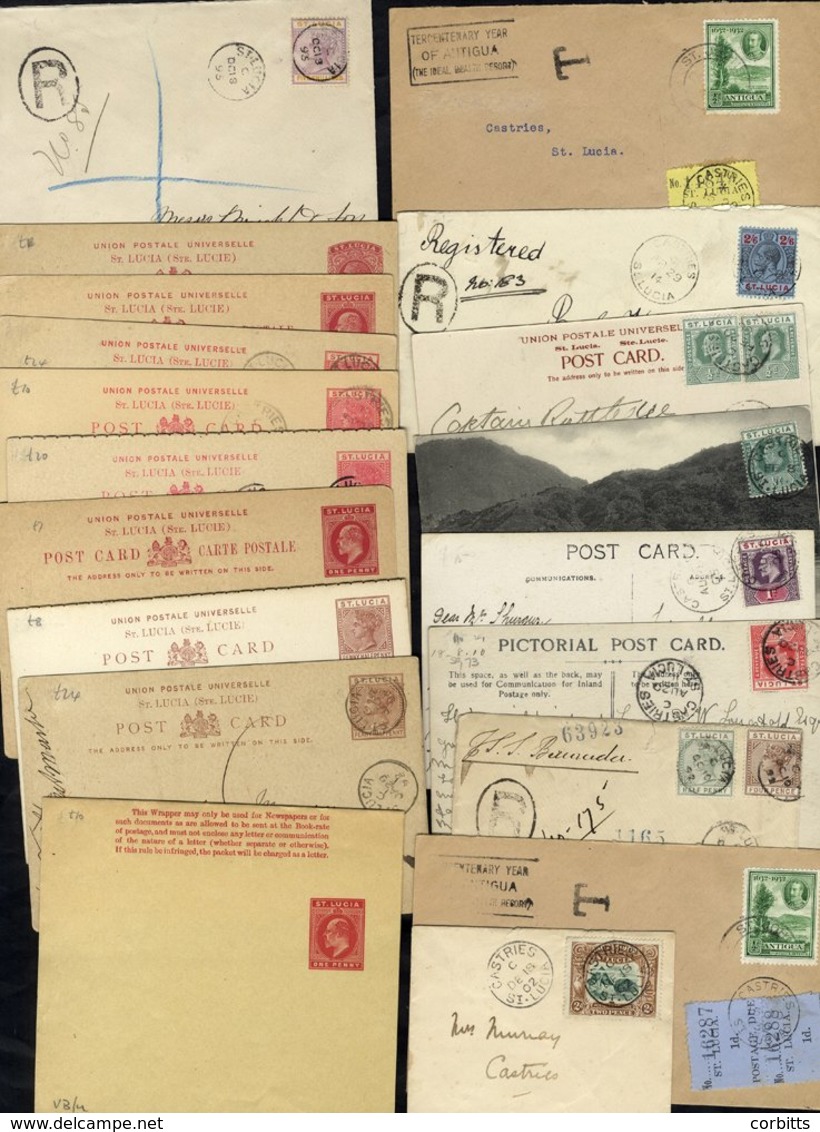 1892-1932 Envelopes/PPC's (10) Incl. 1892 Registered To USA With 1891-98 Die II ½d & 4d, 1895 Registered To England With - Other & Unclassified