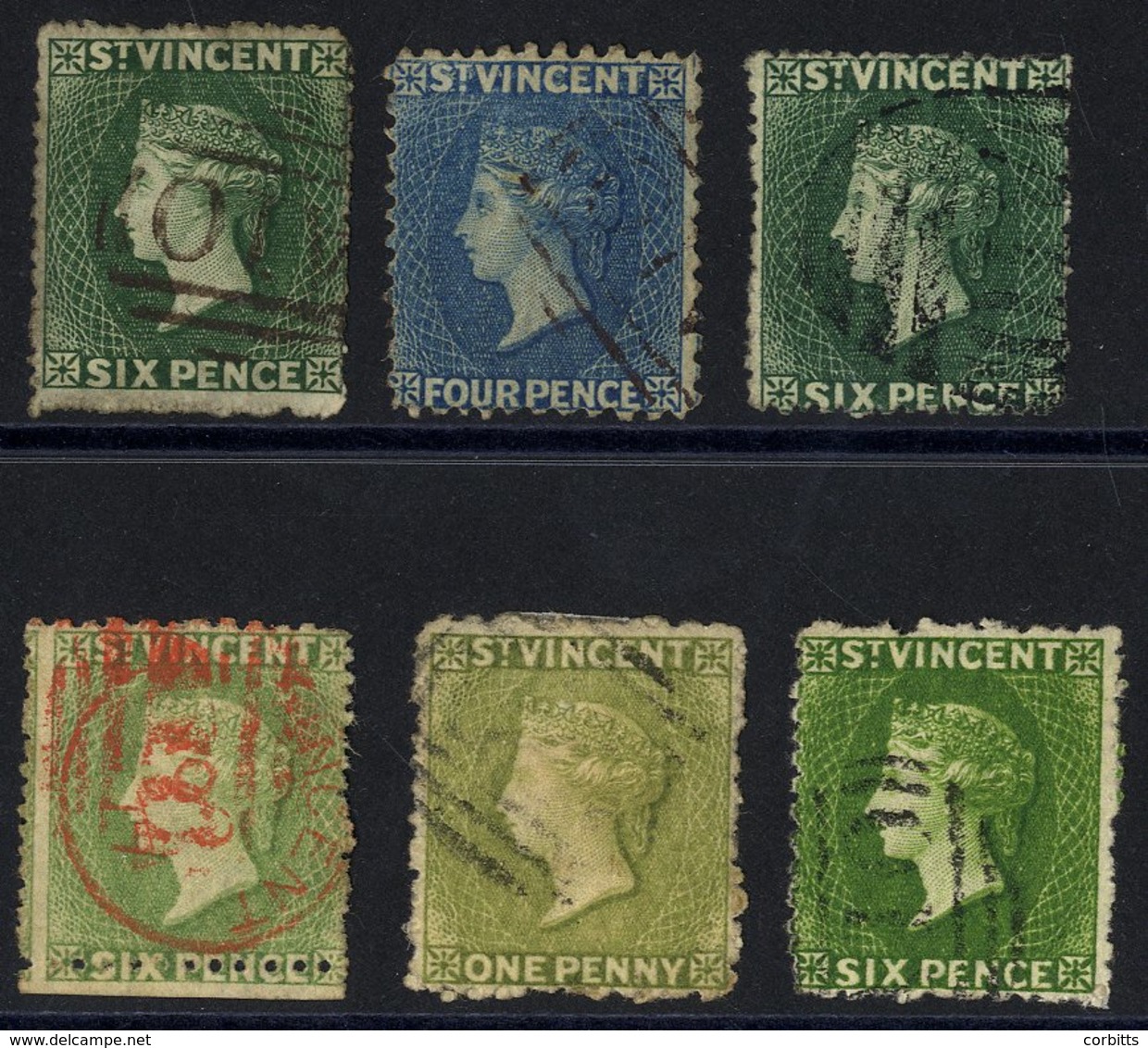 1862 Rough Perf 14 To 16 6d Deep Green FU, SG.4, 1862-68 No Wmk P.11 To 12½ 4d Deep Blue FU, SG.6, 1871 Small Star Rough - Other & Unclassified