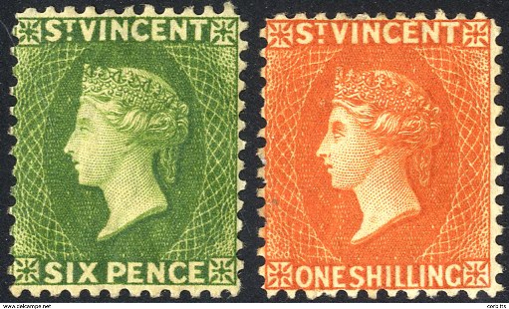 1883-84 CCA 6d Bright Green & 1s Orange Brown, Fine M, SG.44/5. (2) Cat. £300 - Other & Unclassified