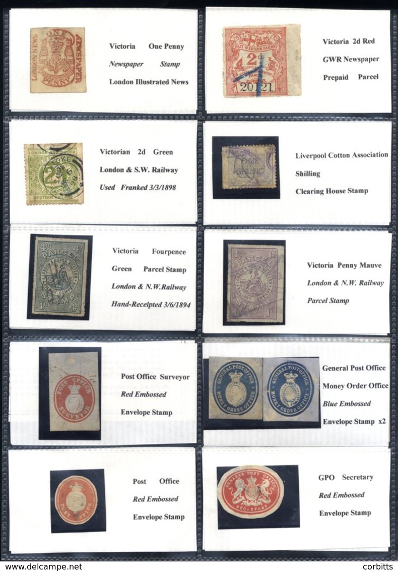 COLLECTION 1840-1960's Housed In Three Albums Incl. Line Engraved, Surface Printed, Revenues, Postal Fiscals, Stationery - Autres & Non Classés