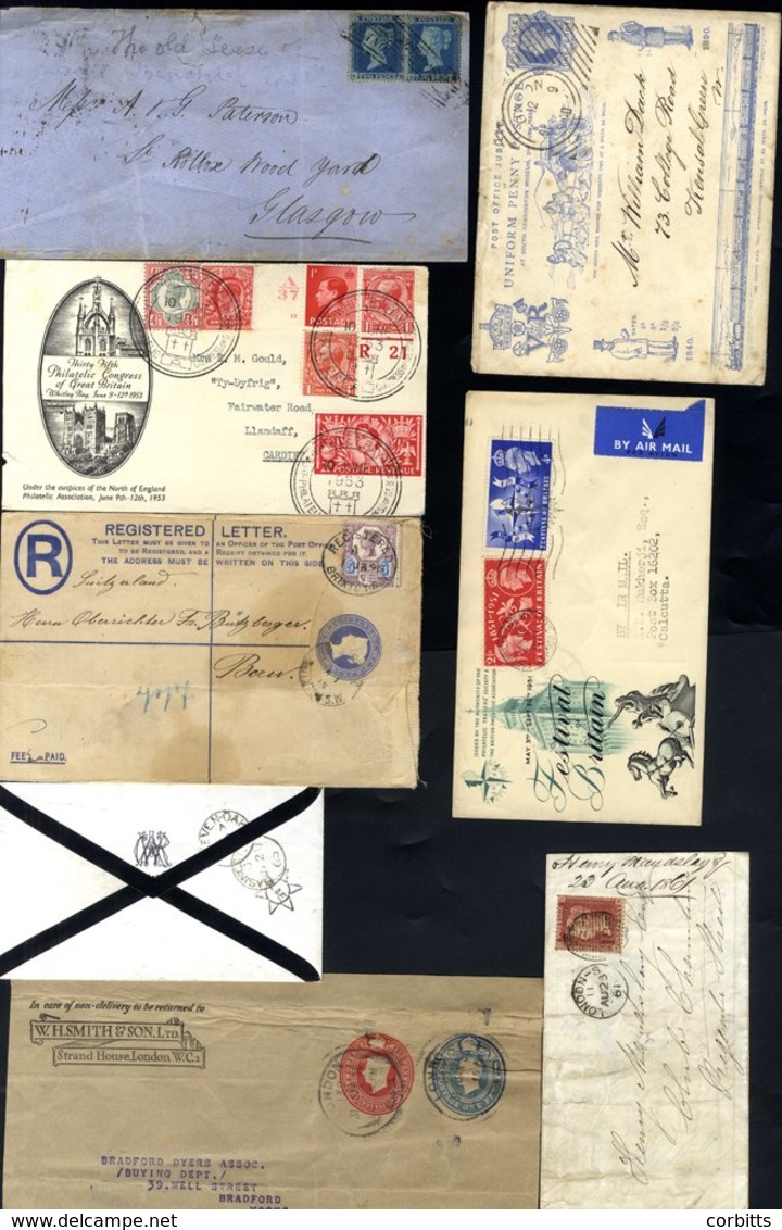 Two Modern Cover Albums Containing 121 Items Ranging From Pre-stamp (20), Line Engraved, Postal Stationery & Later Range - Other & Unclassified