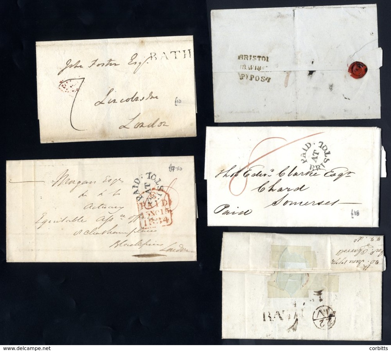 BRISTOL & BATH C1775-1910 Covers Incl. Circular PAID AT BRISTOL (2), Penny Posts (3), North St Duplex (3), Bath S/line,  - Other & Unclassified