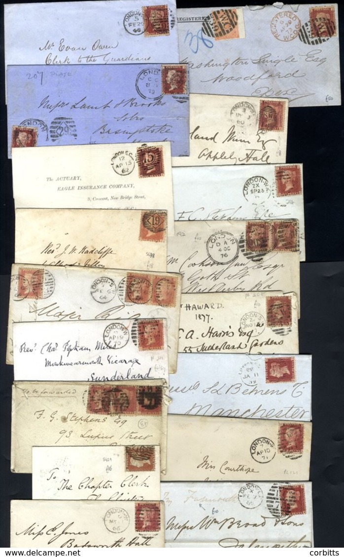 LONDON 1842-79 EL's & Covers With Imperf Or Perf 1d Red Frankings, Variety Of Cancellations Incl. Maltese Crosses, Early - Other & Unclassified