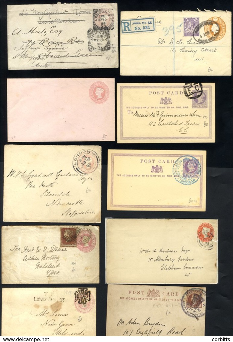 LONDON Mainly QV Issues Used From London Incl. 1d Pink E's  With Nice Maltese Crosses, 1d Uprating, Unusual 1d Cut-out ( - Autres & Non Classés