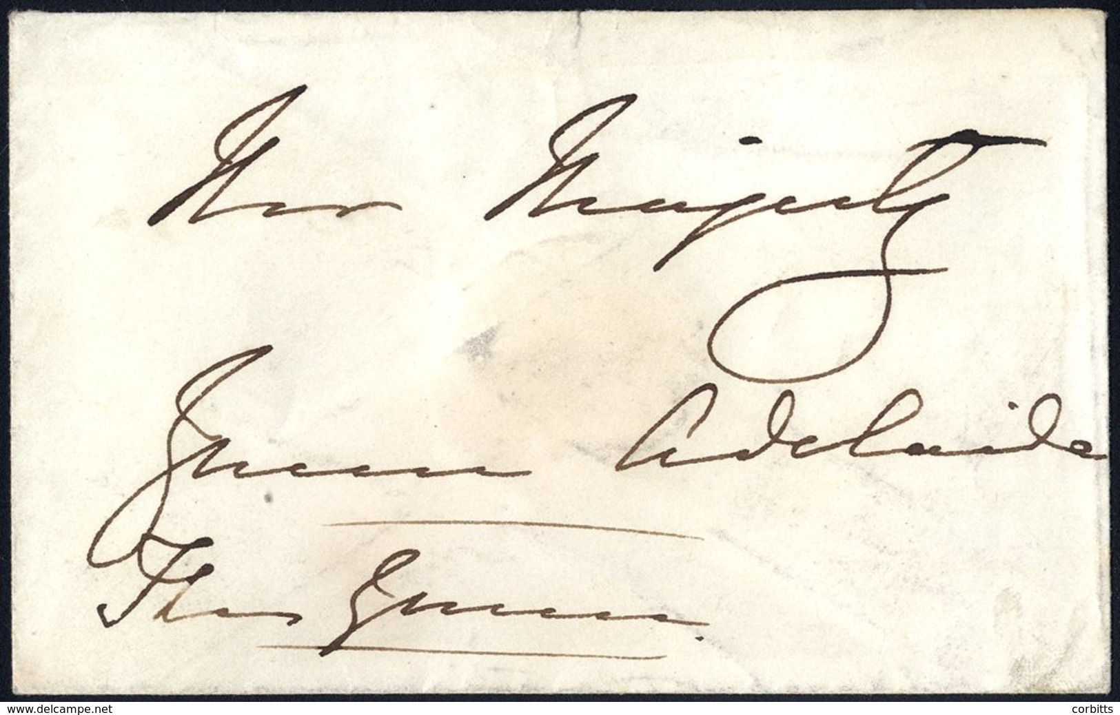 1837-50 Envelope Written By The Hand Of Queen Victoria To Queen Adelaide (wife Of William IV) 'Her Majesty Queen Adelaid - Other & Unclassified