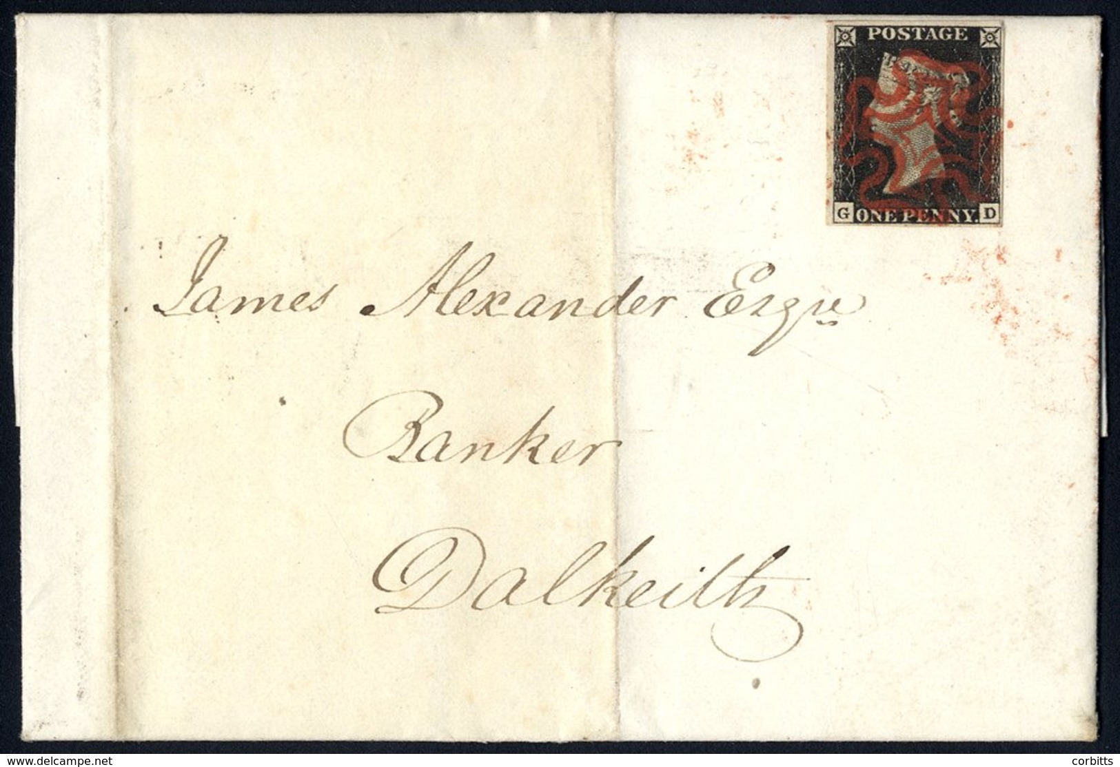 1840 Cover Used Locally In Dalkeith, Franked Pl.3 GD, Good To Large Margins, Cancelled By A Fine Red MC. - Autres & Non Classés