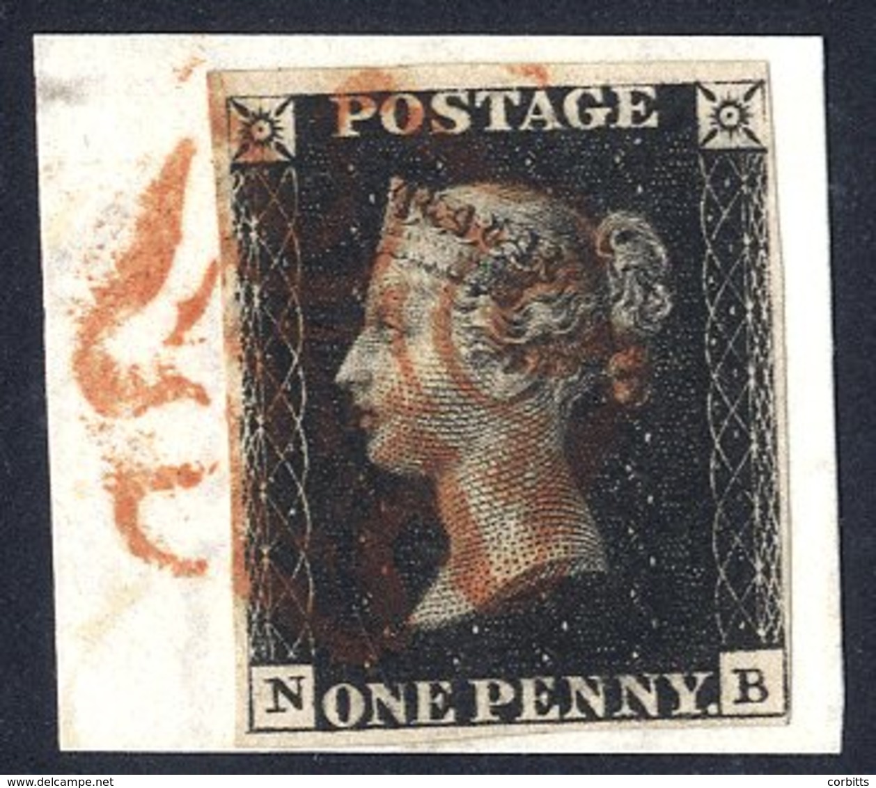 Plate 5 NB, Clear To Good Margins, Tied To Small Piece By Red MC. - Other & Unclassified
