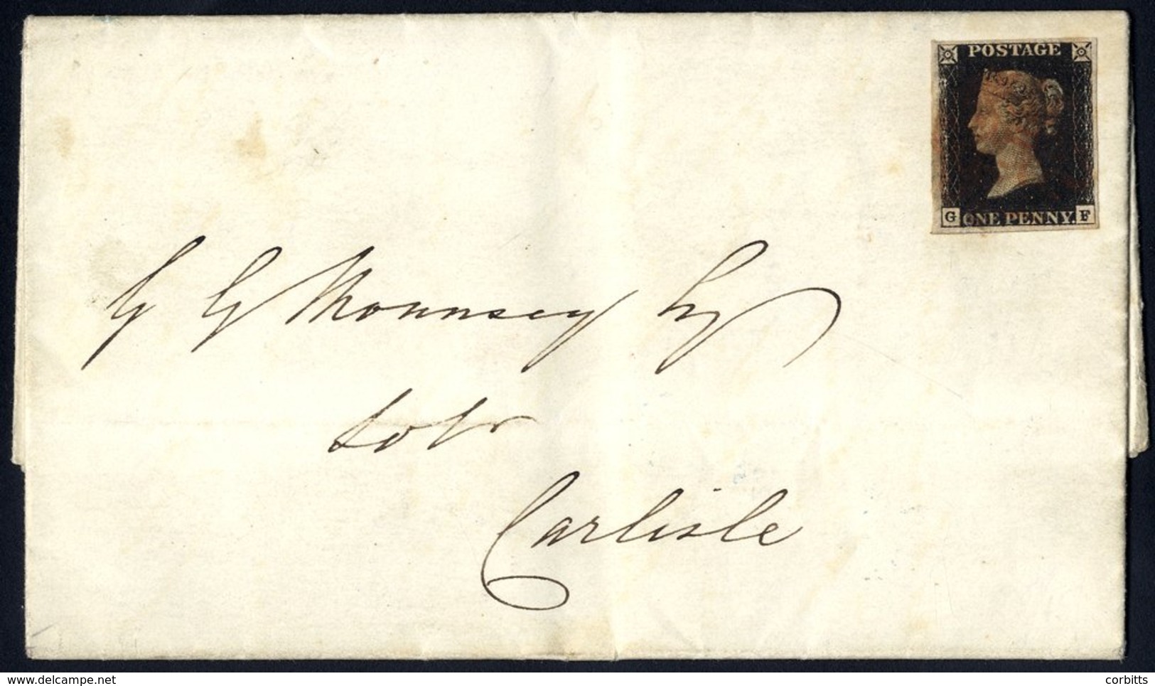 1840 Nov 9th Cover From Newcastle To Carlisle Franked Pl.6 GF, Good To Large Margins, Cancelled By Red MC, Reverse Newca - Other & Unclassified