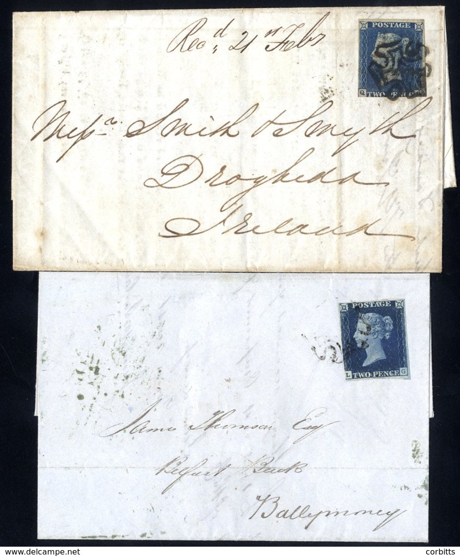 1840 2d LG, Three Margined Example On A Cover From Coleraine To Ballymoney, Also QL, Three Margined Example On A Cover F - Autres & Non Classés