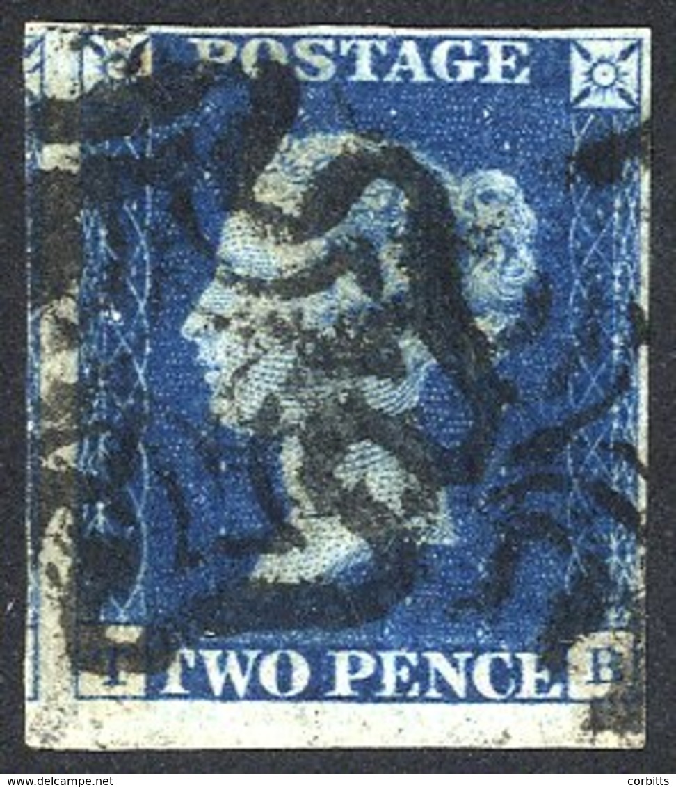 Plate 2 TB, Good To Huge Margins, Small Portion Of Adjoining Stamp Visible At Left, Cancelled Black MC's. - Autres & Non Classés