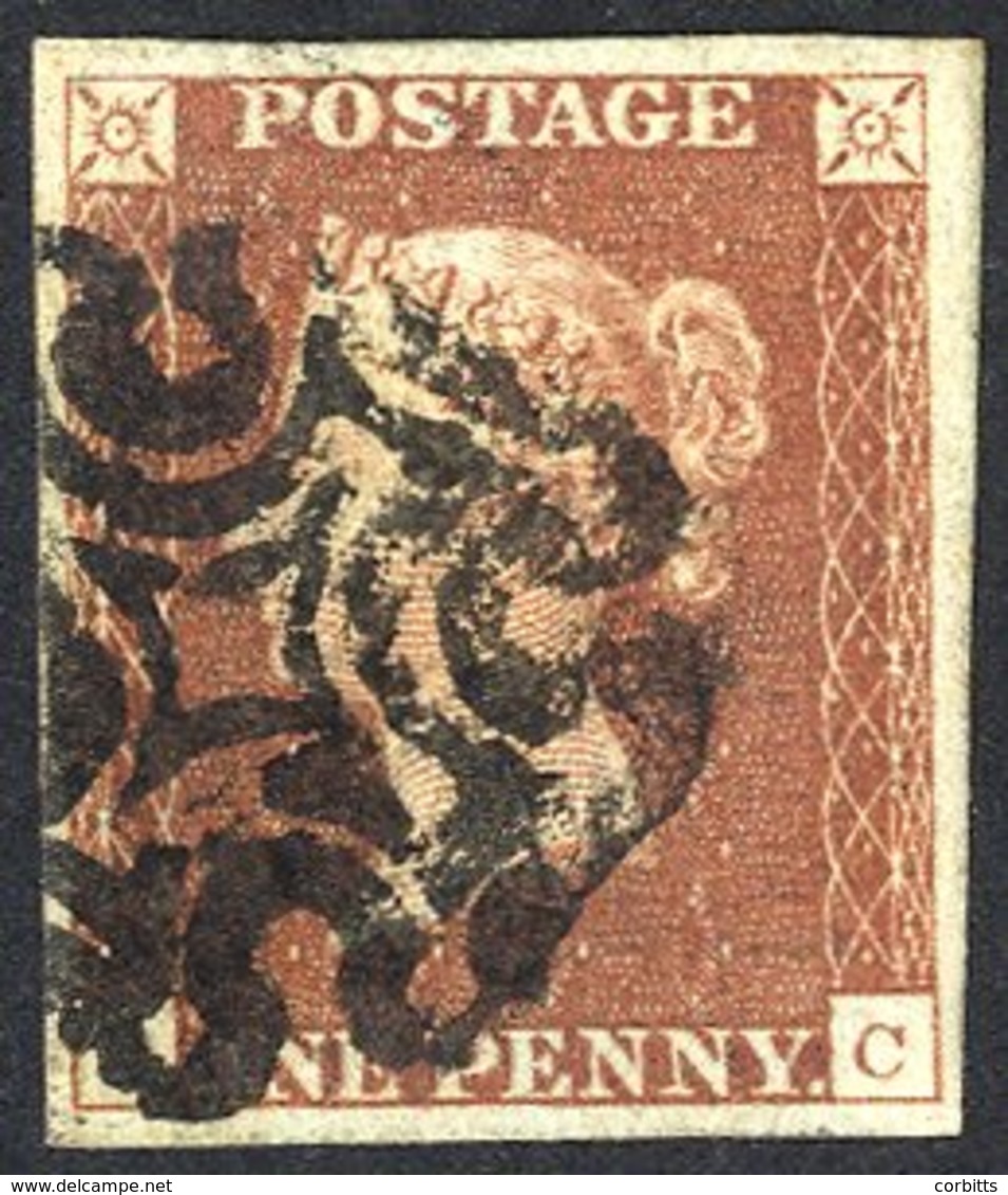 1841 1d Red-brown AC, Four Large Margins, Cancelled By The Distinctive 'LEEDS' Special Maltese Cross. (1) Cat. £600. - Other & Unclassified