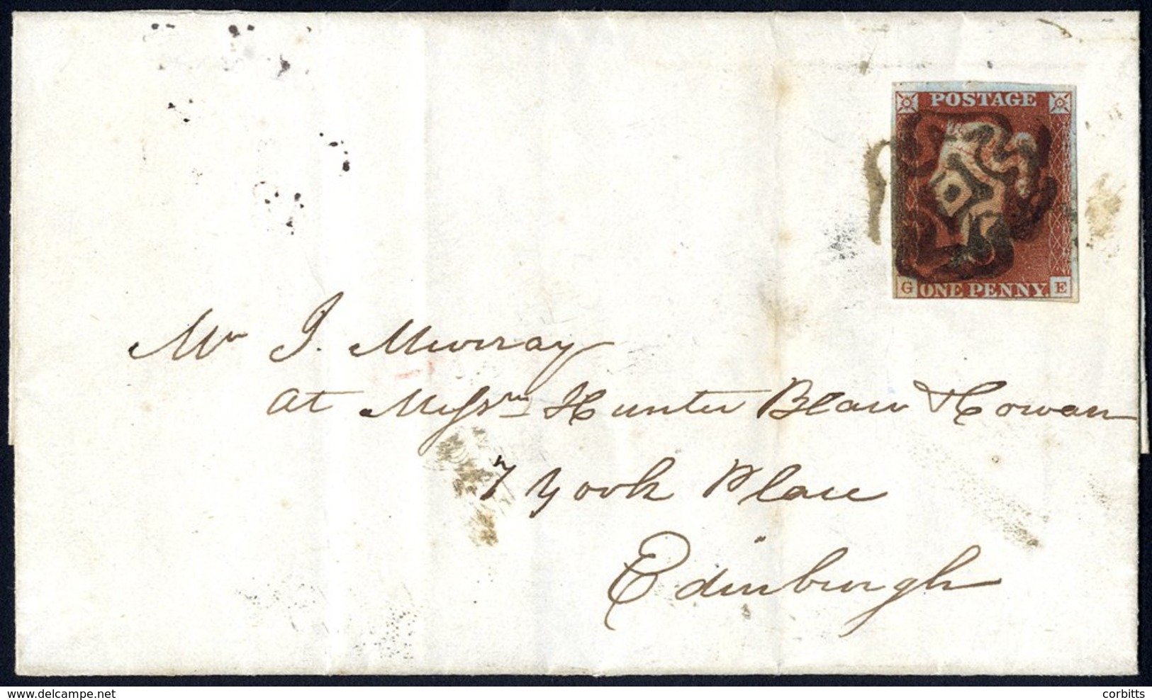 1844 Cover From Rowallan (by Kilmarnock) To Edinburgh Franked 1841 1d Pl.43 GE, Clear To Large Margins, Tied By A Fine S - Other & Unclassified