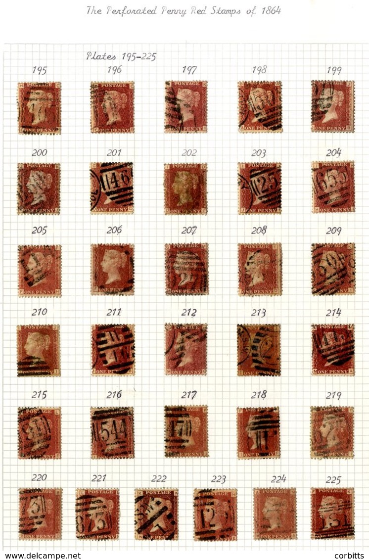 1864-79 1d Plates 71 To 225 (excl. 77), Good To VFU Set, SG.43/4. (151) - Autres & Non Classés