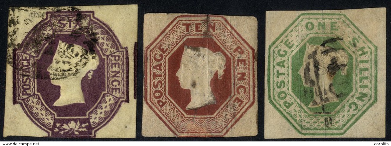 1847 Embossed Set (10d - Faults), From SG.54/61. (3) - Autres & Non Classés