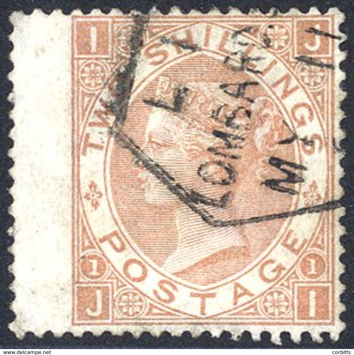 1880 2s Brown JI Wing Margin Example, Cancelled By Lombard St Hexagonal D/stamp, SG.121. (1) - Autres & Non Classés