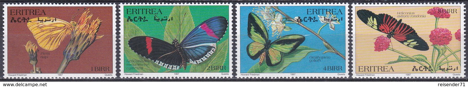 Eritrea 1997 Tiere Fauna Animals Schmetterlinge Butterflies Papillon Mariposa Farfalle, Mi. 118-1 ** - Eritrea