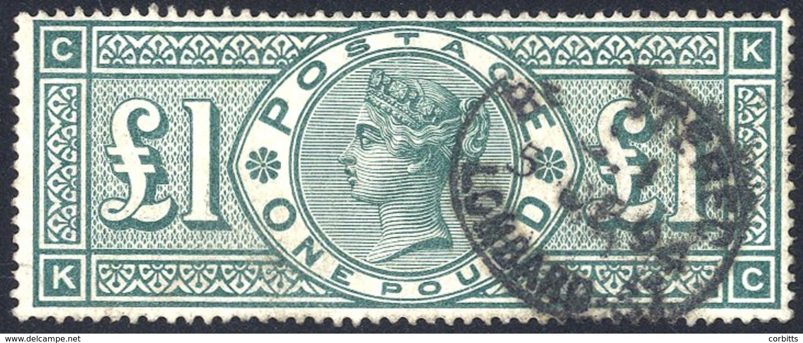 1891 £1 Green KC, VFU With Lombard St. Oval Registered D/stamp For 1894, SG.212. - Autres & Non Classés