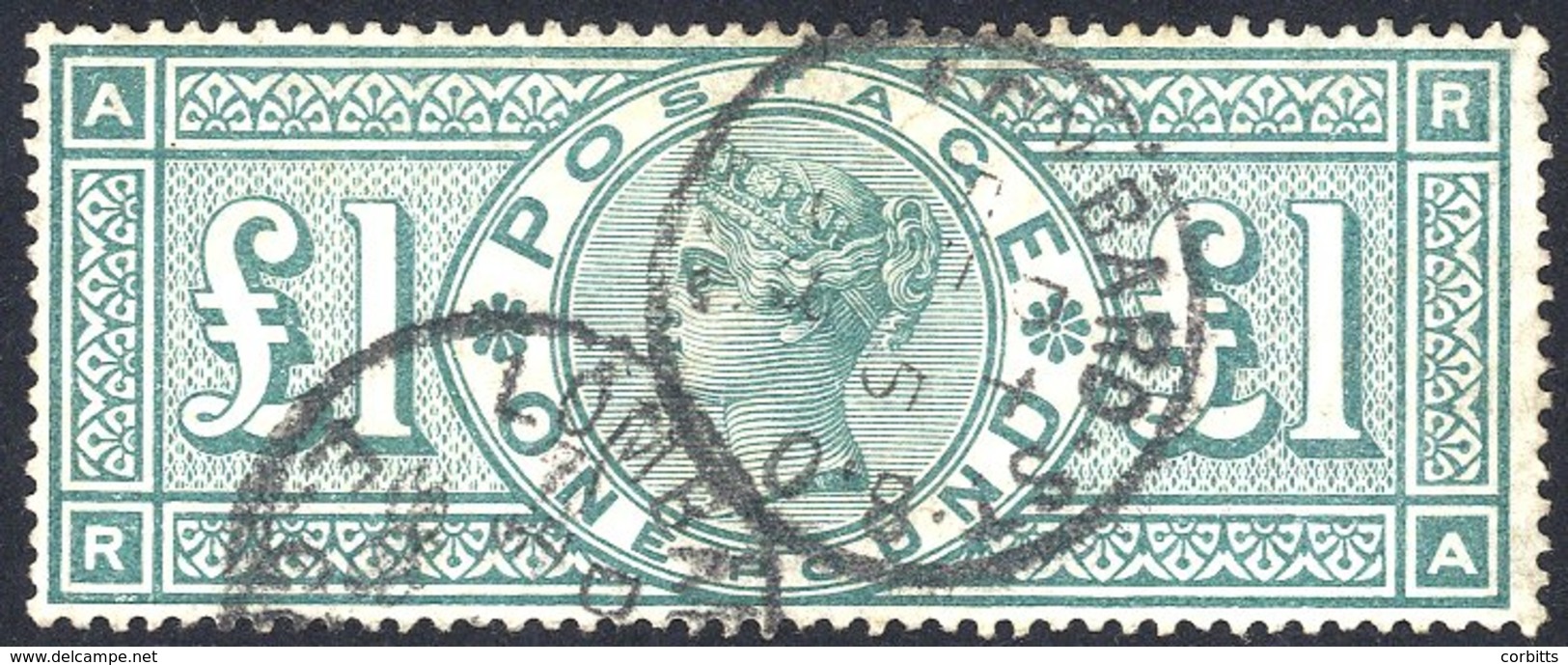 1891 £1 Green RA, Cancelled By Lombard St. C.d.s's For Feb 5th 1893, SG.212. - Other & Unclassified