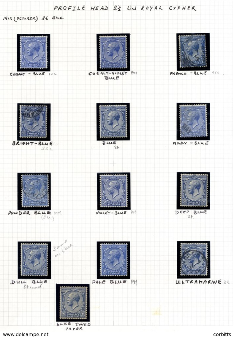 1912-13 Collection Of M (or UM) & FU On Leaves, Commencing With 1912 Royal Cypher 1½d M (7) & FU (9), 2d Die I M (3) & U - Autres & Non Classés