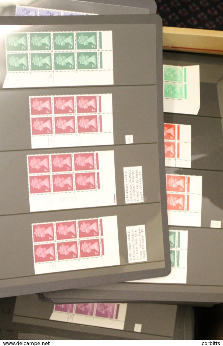 1970-90 DECIMAL MACHIN DEFINITIVE Cylinder Blocks Of Six, Eight Or Ten With Vals From ½p To 75p, Also Incl. Coils, Posta - Other & Unclassified