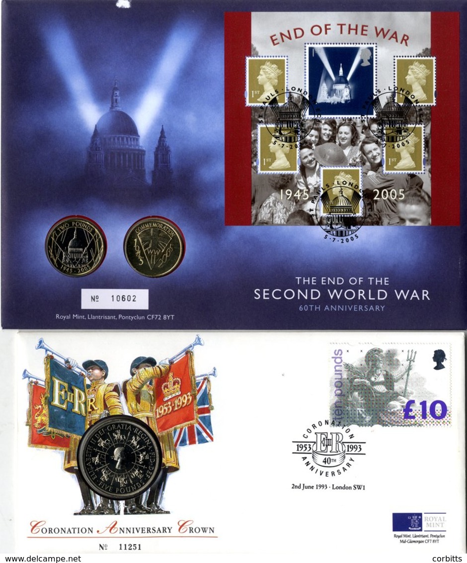 COIN COVERS 2003-13 Collection Of 56 Royal Mail/Mint Commemorative Covers Incorporating Coins Incl. 50p, £1, £2 & £5 Den - Other & Unclassified