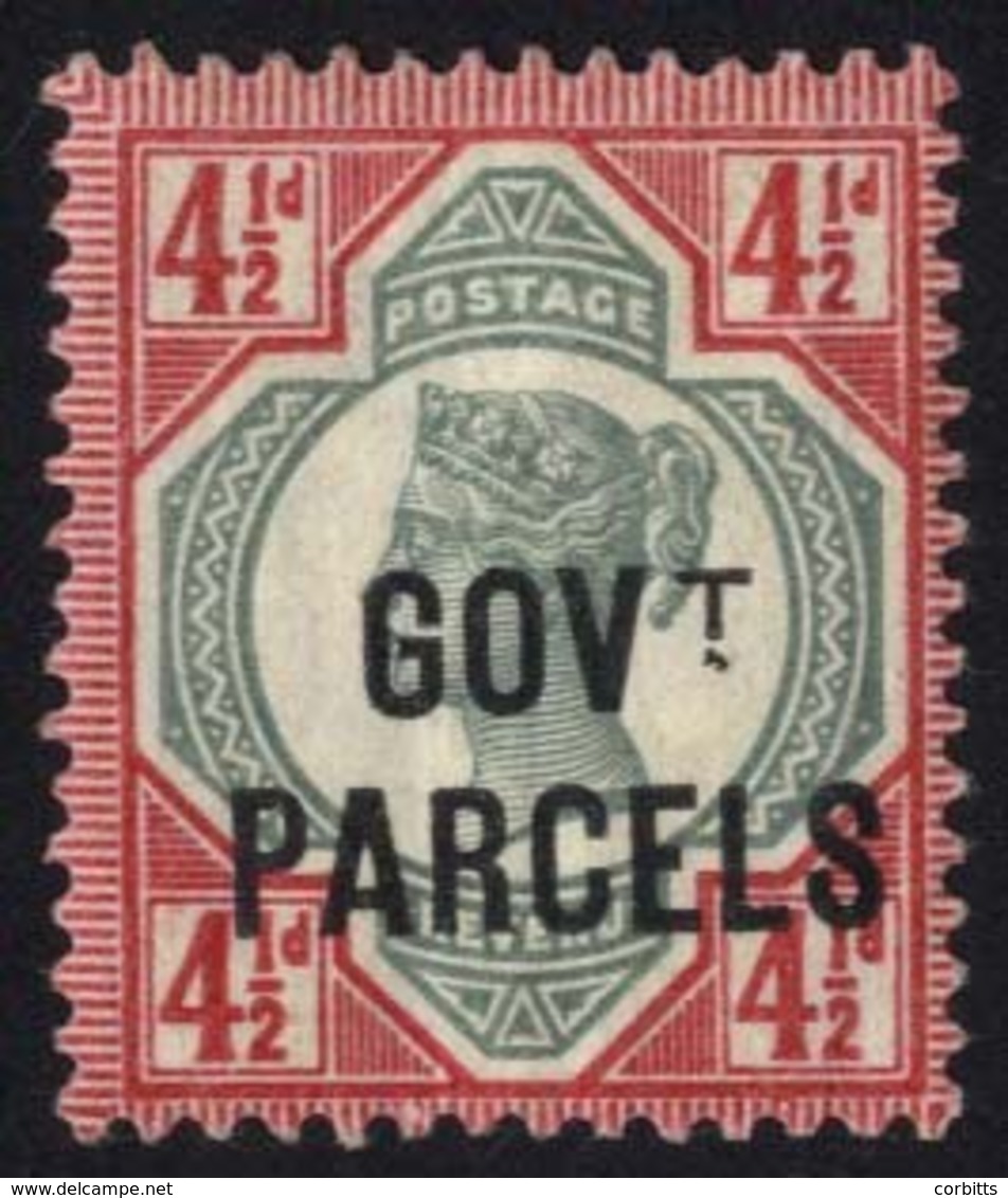 GOVT PARCELS 1892 4½d Green & Carmine, Large Part O.g, Centred Slightly Low To Right, SG.O71. (1) Cat. £400 - Other & Unclassified
