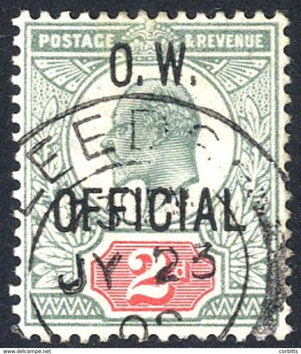 O.W OFFICIAL 1902-03 2d Yellowish Green & Carmine Red, VFU With Double Ring C.d.s, SG.O38. (1) Cat. £450 - Autres & Non Classés