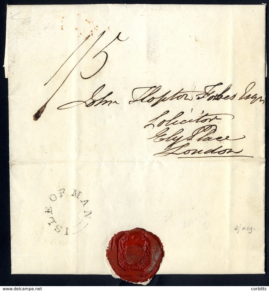 ISLE OF MAN 1831 Cover From Douglass To London, Bears On Reverse A Superb Isle Of Man Undated Circle, Fine Strike. Clean - Autres & Non Classés