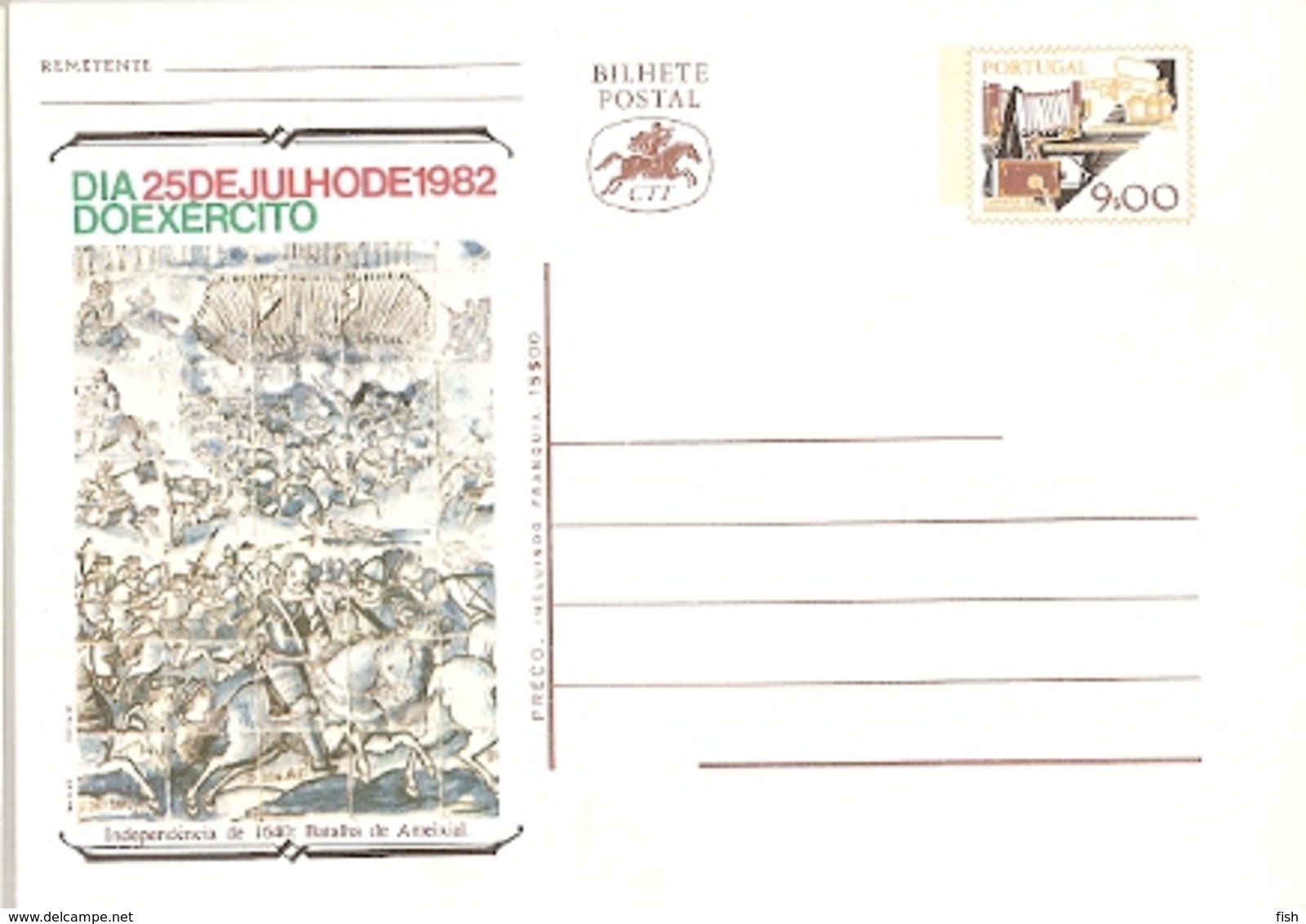 Portugal ** & Postal  Stationery, Army Day, Independence Of 1640, Battle Of Ameixial, Porto 1982 (1371) - Interi Postali