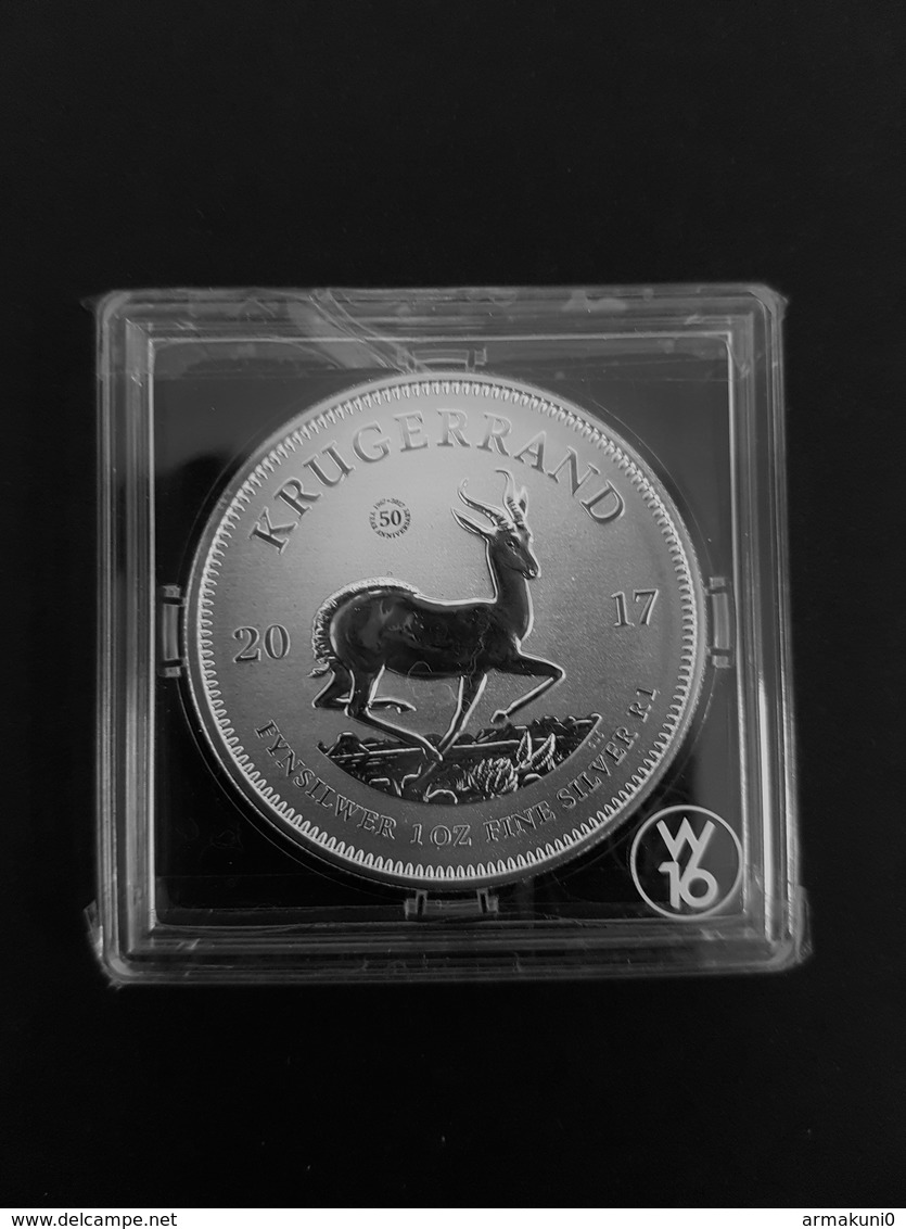 Krugerrand 1Once/1Oz ( 31,1 Gr ) 1 Rand Argent Pur 2017 Qualité BU Avec Certificat - Afrique Du Sud