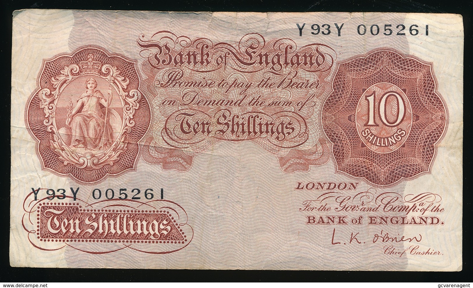 Bank Of England  Ten Shillings   2 Scans - 10 Shillings