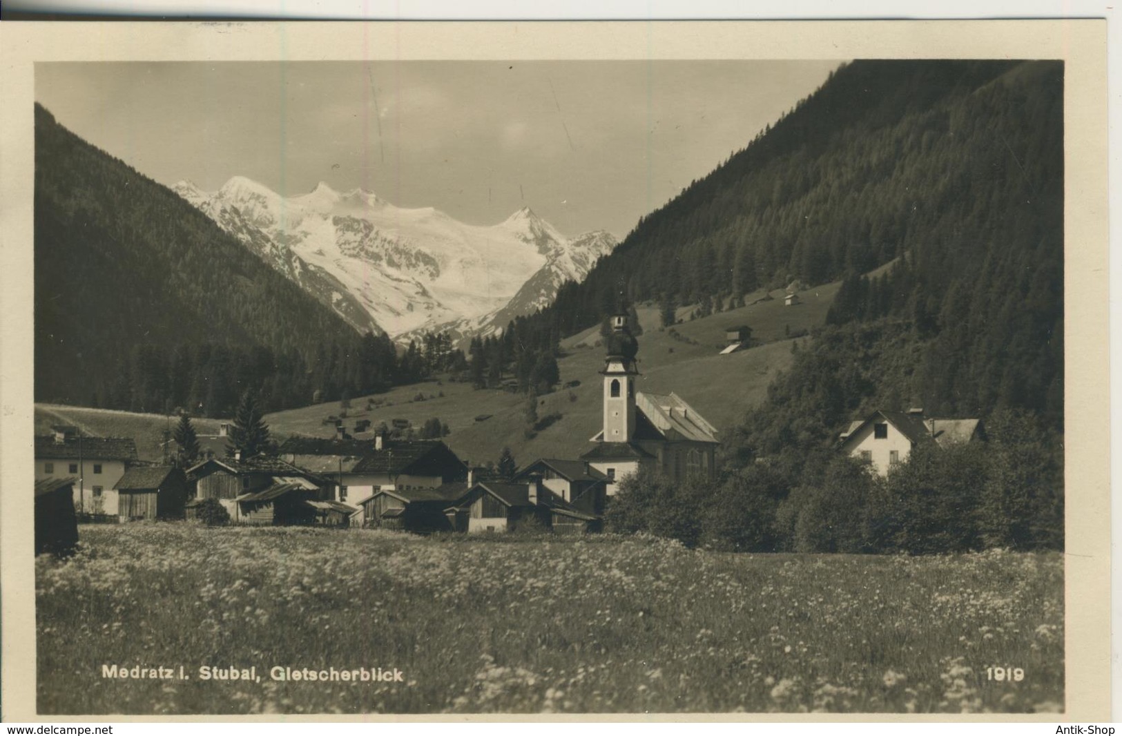Medratz Im Stubaital V. 1936  Dorfansicht Mit Gletscher  (1509) - Neustift Im Stubaital