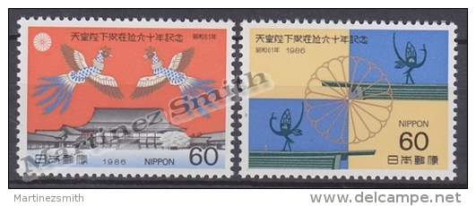 Japan - Japon 1986 Yvert 1580-81, 60th Ann. Emperor Hiro Hito Reign - MNH - Nuevos