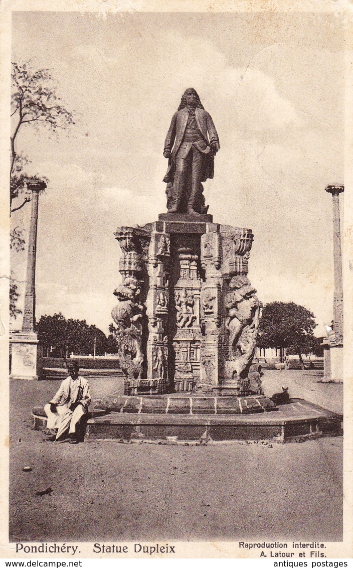 Lettre Pondichéry Puducherry Inde India Établissements Français De L'Inde - Brieven En Documenten