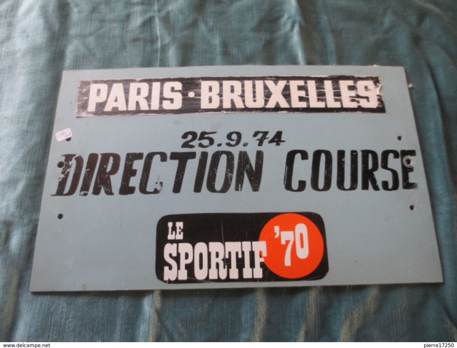 Plaque Alu  Paris Bruxelles  1974 - Radsport