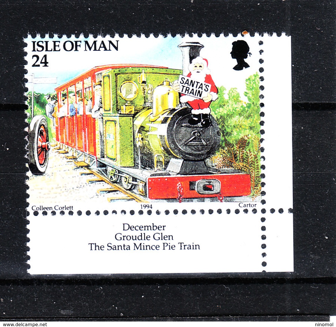 Man  -  1994. Treno Con Babbo Natale. Train With Santa Claus. Characteristic. MNH - Treni