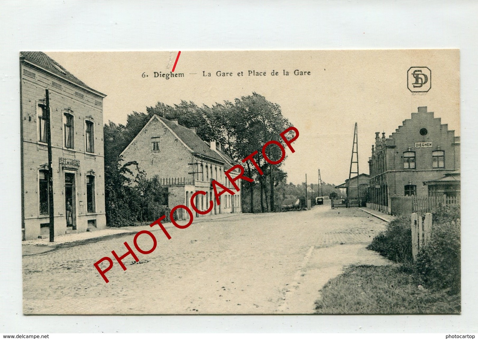 DIEGEM-Dieghem-GARE-Cafe De La Gare-1916-Periode GUERRE 14-18-1WK-BELGIEN-Militaria- - Diegem