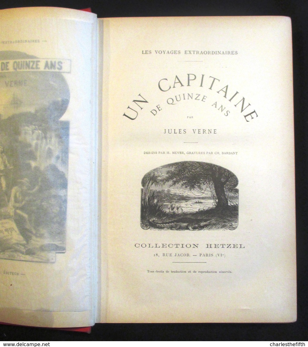 SUPERBE ETAT - RARE ** JULES VERNE 1898 - UN CAPITAINE DE QUINZE ANS ** Hetzel - 372pp - 6 chromotypographies en couleur