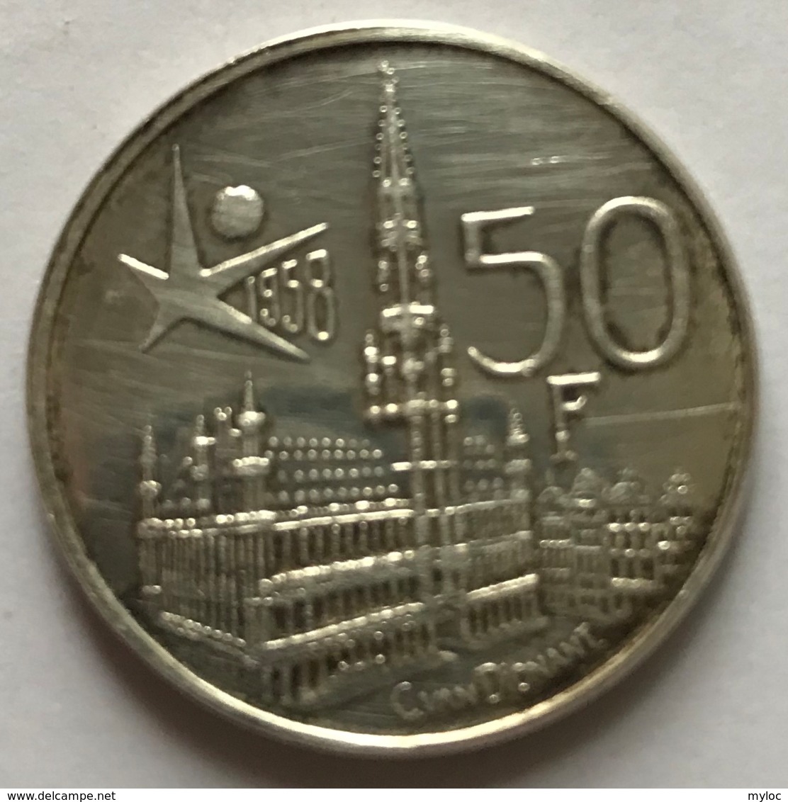 Pièce De Monnaie. Belgique. Roi Baudouin. Expo58. 50 Francs. - 50 Francs