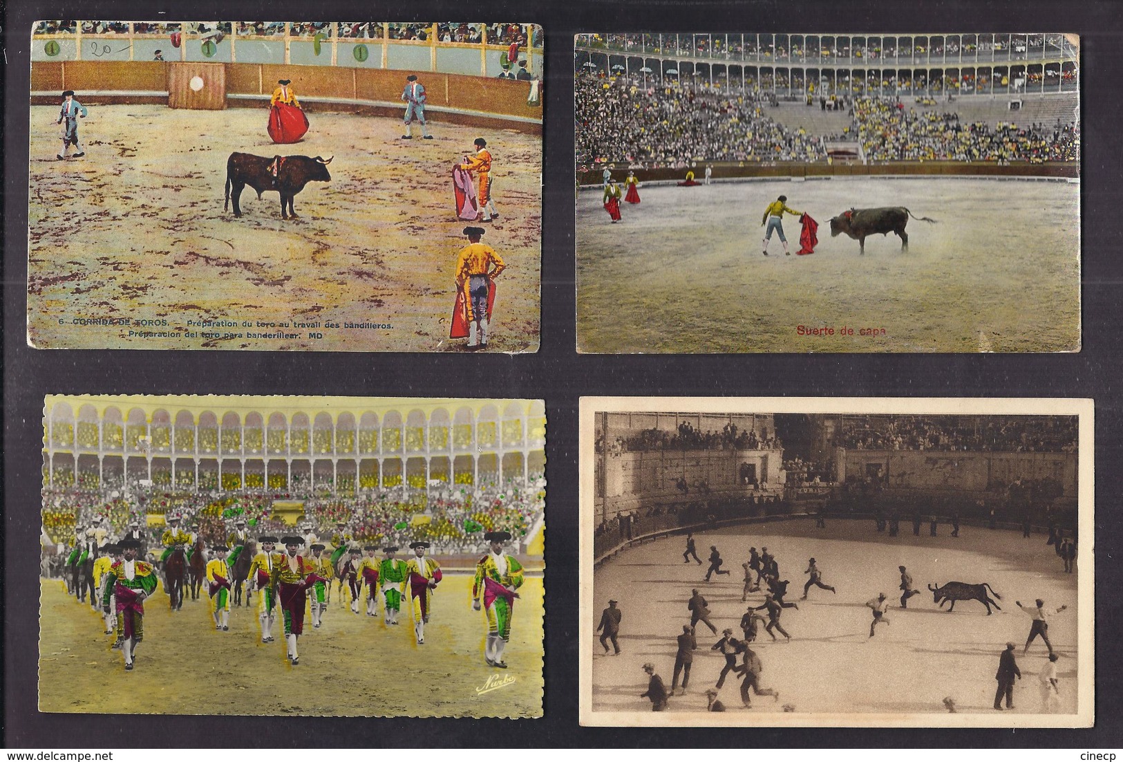 LOT 20 CPA TAUROMACHIE CORRIDA - Qques CPSM TB PLANS ANIMATIONS Arènes NIMES ESPAGNE TAUREAUX TOROS - Corrida