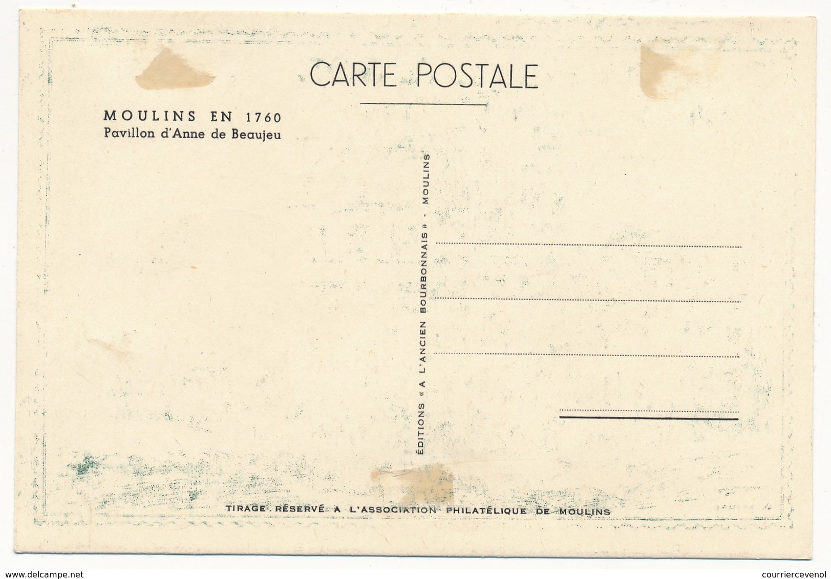 FRANCE - Carte Locale - Journée Nationale Du Timbre 1949 - Timbre Choiseul - MOULINS - Covers & Documents