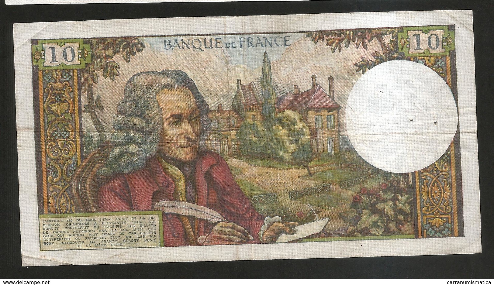 FRANCE - BANQUE De FRANCE - 10 Francs VOLTAIRE ( K. 2 / 12 / 1965 ) Serie: S. 208 - 10 F 1963-1973 ''Voltaire''