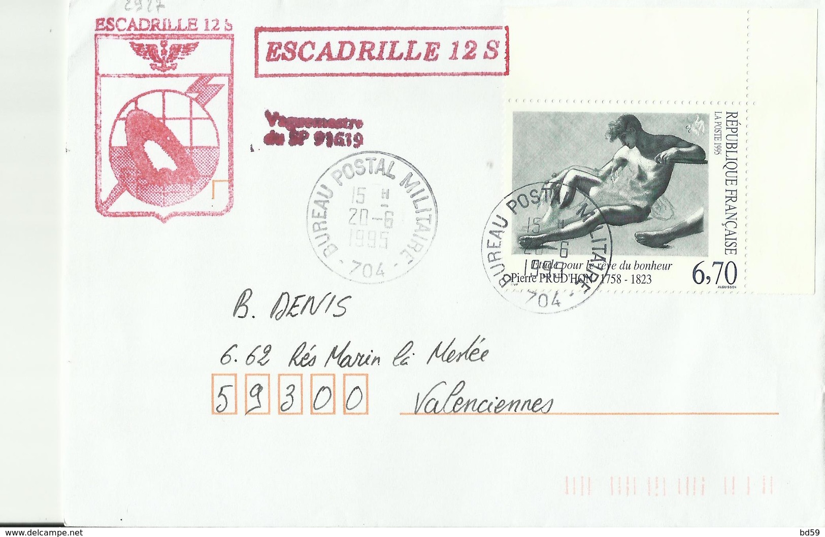 FRANCE 1995 Le Rêve De Bonheur De PRUD'HOMME N° 2927, Bureau Postal Militaire - Lettres & Documents