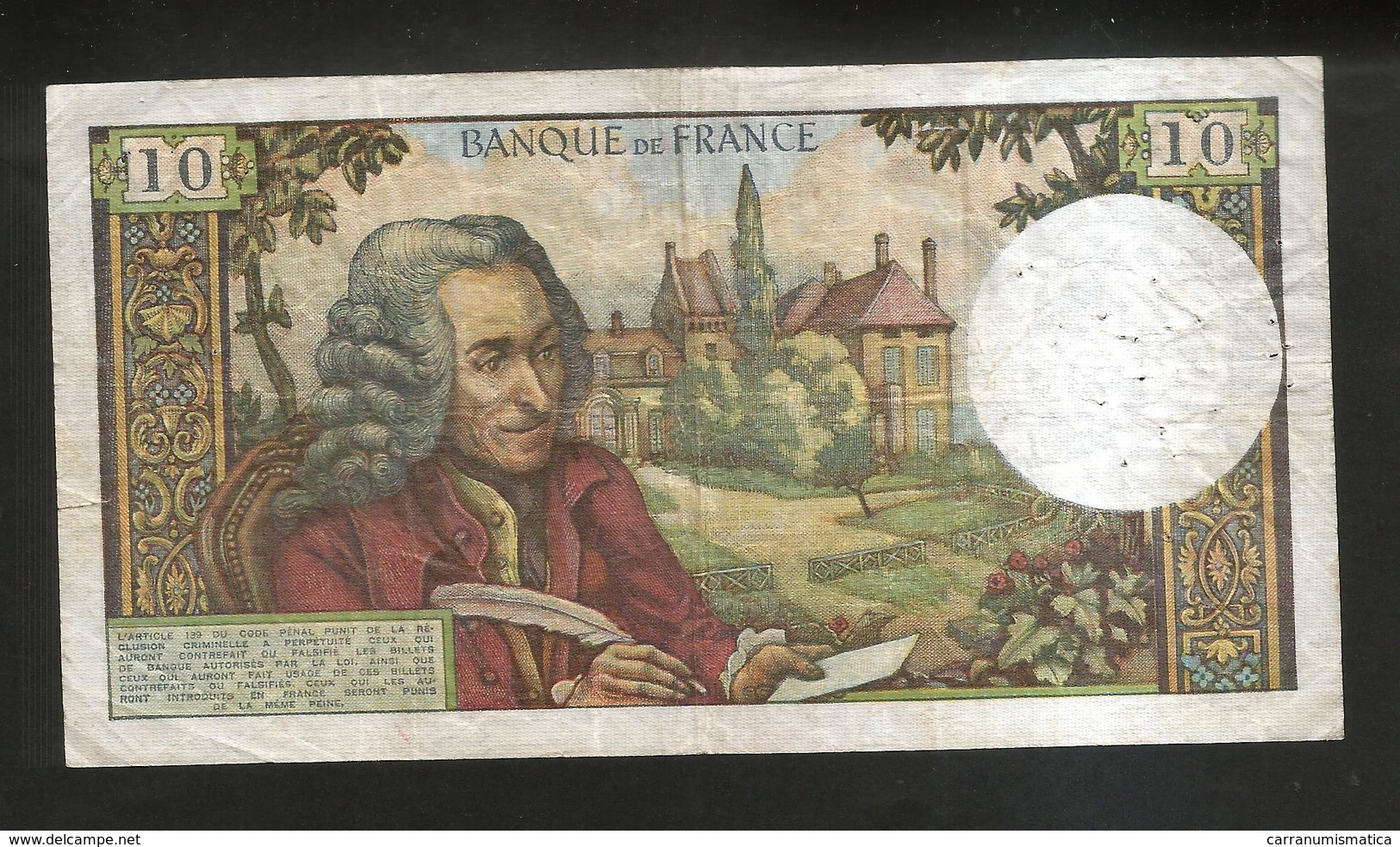 FRANCE - BANQUE De FRANCE - 10 Francs VOLTAIRE ( G. 4 / 7 / 1968 ) Serie: B. 416 - 10 F 1963-1973 ''Voltaire''