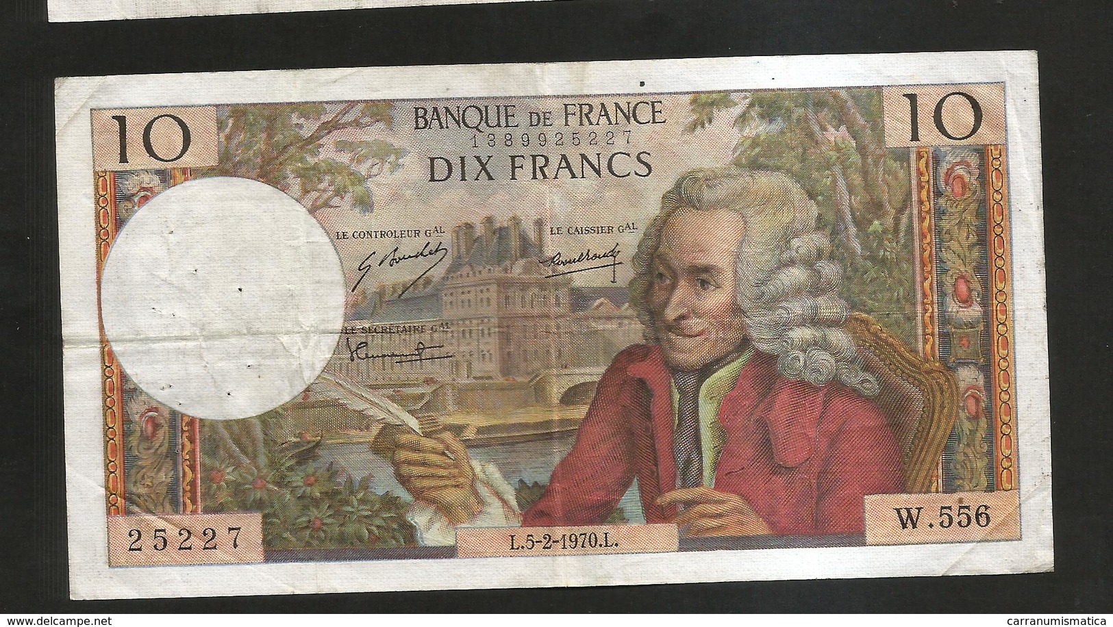 FRANCE - BANQUE De FRANCE - 10 Francs VOLTAIRE ( L. 5 / 2 / 1970 ) Serie: W. 556 - 10 F 1963-1973 ''Voltaire''